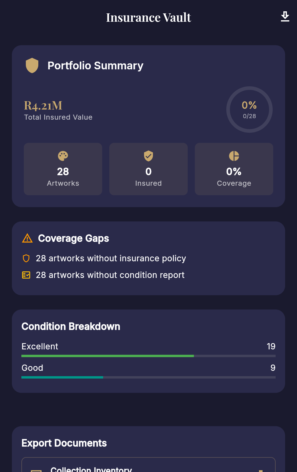 Insurance and Condition Vault